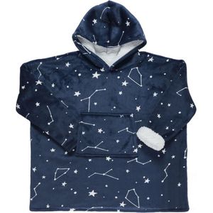 snuggle hoodie - dames - kinderen - blauw - astro - met capuchon