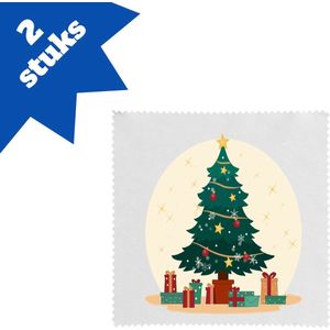Akyol - kerst kerstboom brillendoekjes - Kerstmis - kerst beker - winter - kerst - christmas - kerst cadeau - 17,8 bij 17,8 cm - 2 stuks