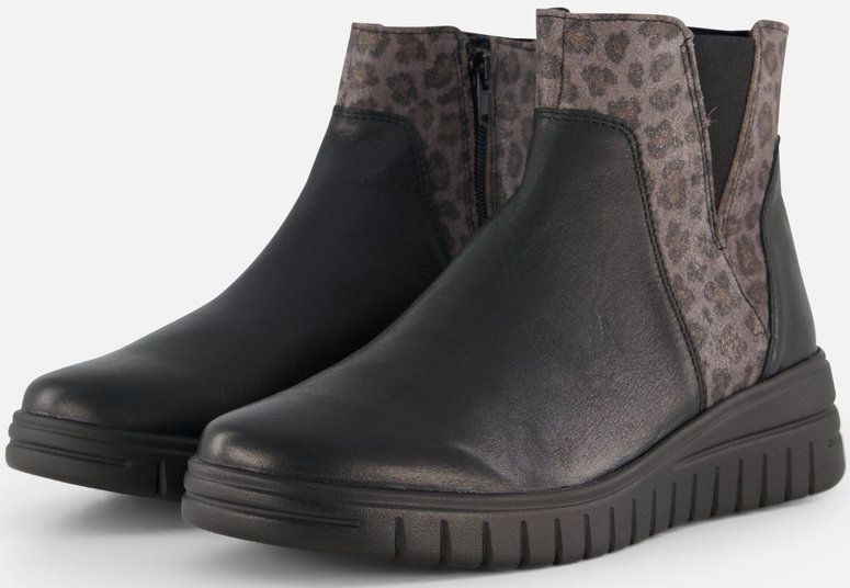 Feyn - Enkellaarsjes - Zwart - Leer