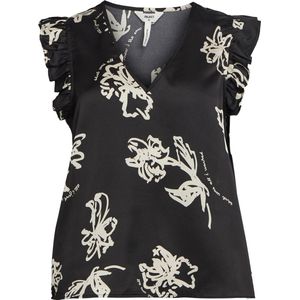 Object T-shirt Objpapaya Nour S/s Top A Div 23040546 Black/flower Dames Maat - 40