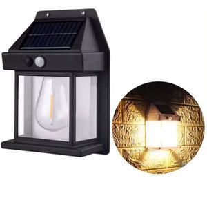 CasaVerse - Buitenlamp op Zonne Energie - Met Bewegingssensor - Lantaarn - Tuinverlichting - Tuinverlichting op Zonne Energie - Solar Buitenlamp - Solar Tuinverlichting - Buitenverlichting - Zwart