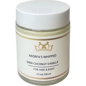 Organic Whipped Shea Coconut Vanilla 100 ml -Biologisch Opgeklopte Shea Kokos-Vanille - Whipped body butter