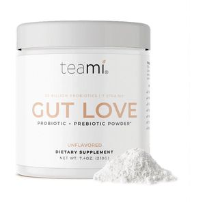 Teami Gut Love Unflavored – Vegan Darmflora Ondersteuning – Pre- en Probiotica – Smaakloos Poeder – 210 gram – Voor een Gezonde Spijsvertering