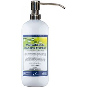 Massageolie Relaxing Moment 1 liter met zilveren pomp - 100% natuurlijk - biologisch en koud geperst