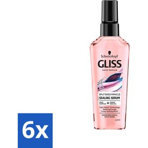6 x Gliss - Haarserum - Split End Miracle - Tegen Gespleten Haarpunten - 75 ml - Gespleten Haarpunten - Haar Serum - Haarverzorging - Haarherstel - Haarserum Gliss