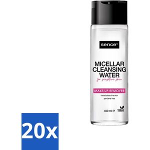 20 x Sence - Gevoelige Huid - Micellair Water - Make-up Remover - 400 ml - Gevoelige Huid - Make-up Remover - Micellair Water - Hypoallergene - Parfumvrij