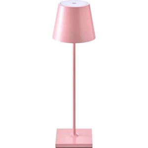 Sfeerverlicht® Tafellamp Oplaadbaar - Sfeerverlichting Binnen & Buiten - Dimbaar - Aluminium - 38 cm - Roze
