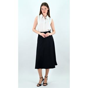 YesMooi - Satijnen Midirok - Zwart - S (36)