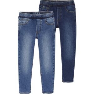 Vertbaudet Set van 2 slim-fit jeans met elastische en verstelbare taille