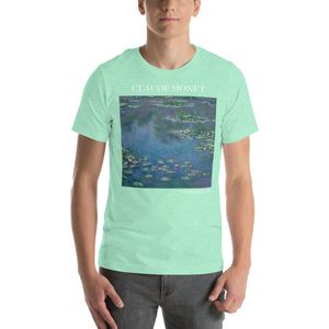 Famous Piece - Kunst T-shirt - Claude Monet 'Water Lilies' - Unisex - Heather Mint - XXL