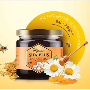 Sifamix Honing Sifa Plus Honingmix - Prorpolis, Stuifmeel, Perga en Bijenmelk - Rijk is aan eiwitten, vitamines, mineralen en antioxidanten 350 gr