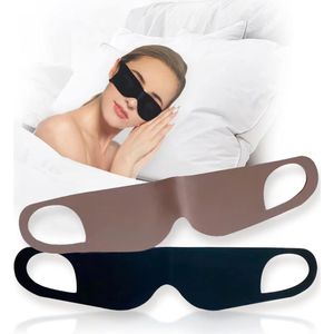 Slaapmasker - biologisch materiaal - comfortabel - L - kaki