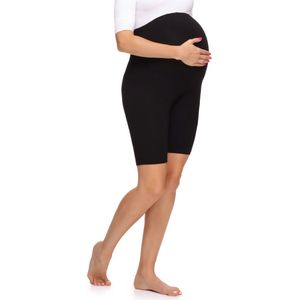 Be Mammy MS-MS10-299-LE Dames Zwangerschapsleggings Leggings - Sport - Vrijetijdsbroek - Kort - Katoen - Sporbroek - Yogabroek - Zwart - M