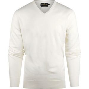 Steppin' Out Trui Cashmere V-hals Off White - Maat 3XL - Heren - Pullovers