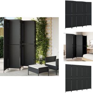 vidaXL Kamerscherm - Kamerschermen - Privacy Scherm - Privacyscherm - Kamerscherm 5 panelen poly rattan zwart