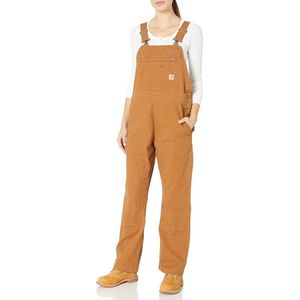 Double Front Bib Jumpsuit voor Dames - Bruin - Maat L