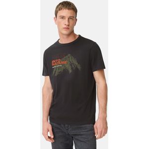 camel active - T-shirt - Zwart - Ronde Hals - Puur Katoen