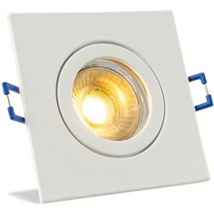 IP44 Platte LED inbouwspot Journee - badkamer of buiten - Vierkante spot - Wit - Extra Warm Wit - 2700K - 3.8 Watt - Integral