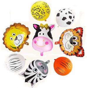 Kinderfeestje - KOE - Set van 7 Ballonnen - Meerdere Varianten - Koe Ballon - Dierenballon - Verjaardag Versiering Dieren - Animals Birthday Decoration - Koe Heliumballon - Baby / Kids Verjaardag Ballonnen - Gender Reveal - Thema Feest