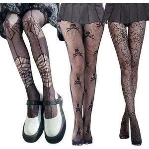 Halloween Fishnet Tights Black Spider Web Tights Day of the Dead Tights Skeleton Tights for Women Halloween Costume Accessories Day of the Dead Festival Carnival