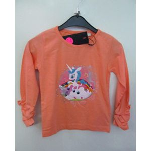 Emoi by Emonité shirt longsleeve zalmroze ""My cute little Unicorn"" maat 116