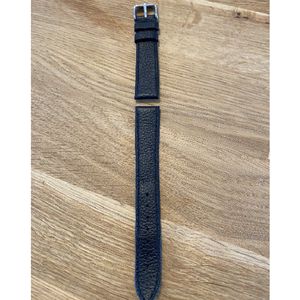 Horlogeband-heren-dames-18 millimeter-zwart-soepel leder-juweliers kwaliteit-anti allergisch