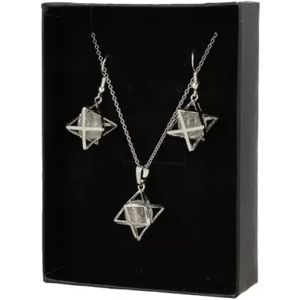 Bergkristal Merkabah sieraden set