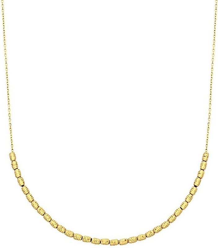 Lucardi - Dames 14 Karaat Geelgouden Collier Diamond Cut - Ketting - 14 Karaat Goud - Geelgoud