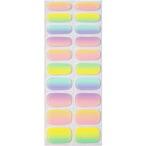 20 stuks gradient regenboog kleurige semi-gel nagelstrips met UV-gel, nagelvijl en stok voor vrouwen manicure