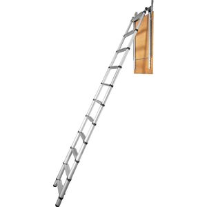 Telescopische ladder Opvouwbare aluminium ladder draagvermogen 1588 kg 600 x 1000 mm multifunctioneel licht draagbaar-installatiehoogte 98-105 inch voor zolder kantoor thuis Telescopische ladder