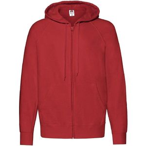 Fruit Of The Loom Heren Lichtgewicht Full Zip Jacket / Hoodie (Rood)