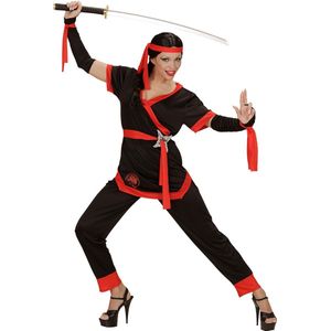 Widmann - Ninja & Samurai Kostuum - Ms Bill Ninja - Vrouw - Rood, Zwart - Large - Carnavalskleding - Verkleedkleding