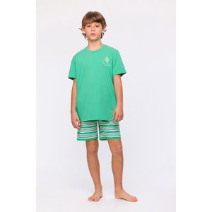 Woody Studio pyjama jongens/heren - groen - tennis - 241-12-QRS-Z/734 - maat 152