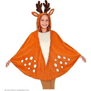 Widmann - Hert & Rendier & Rudolf Kostuum - Reinier Het Rendier Kind Poncho Kind - Oranje - One Size - Kerst - Verkleedkleding