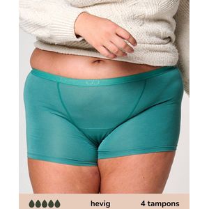 Moodies menstruatie ondergoed - Bamboe Boyshort - hevig kruisje - maat XL - groen