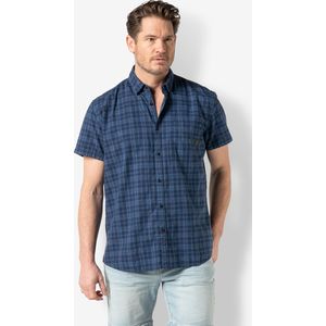 Twinlife Heren shirt plaid s.s. - Overhemden - Luchtig - Vochtabsorberend - Duurzaam - Zwart - XL