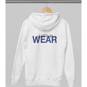 Hoodie - Wurban Wear duo - Wurban Wear | Grappige Hoodie | Merk kleding | Unisex hoodie | Techno outfit | Trui | Oversized hoodie | Gym hoodie | Pump cover | Matching hoodie | Valentijn cadeau | Wit & Blauw