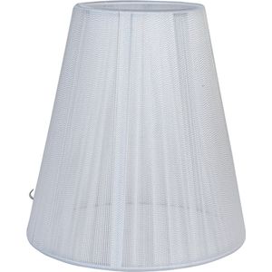 HAES DECO - Lampenkap - Natural Cosy - wit katoen rond - formaat Ø 14x15 cm, voor Fitting E14 - Tafellamp, Hanglamp