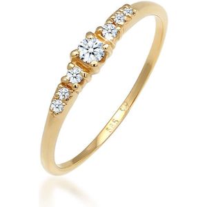 Elli PREMIUM Dames Ring Dames Verloving Elegant met Diamanten (0.11 ct.) in 585 Wit Goud