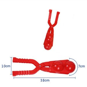 Sneeuwballen Maker Rood Dubbel - Sneeuwballen Tang - Dubbelen Sneeuw Ballenmaker - Winterspeelgoed - Sneeuwspeelgoed- Zandballen Maker - Sneeuwballengevecht - Zandbollen - Zandoliebollen -
