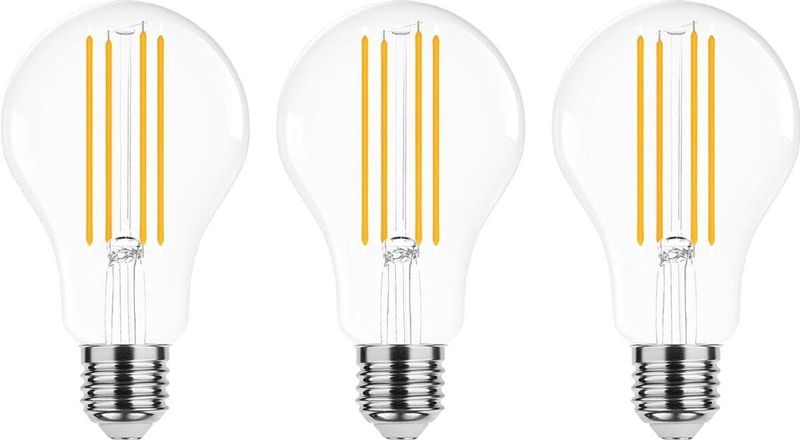 Modee E27 LED Filament Lamp 15W - 2000lm - 2700K - Extra Warm Wit - Dimbaar - LED Lamp A70 - Vervangt 134W Gloeilamp - 3 stuks