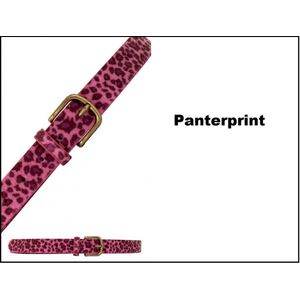 Luxe Panter riem pink/zwart - lengte 113cm - Disco thema feest festival party optocht dieren fun