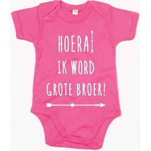 Rompertje Hoera Grote Broer-Fuchsia-12-18 Maanden