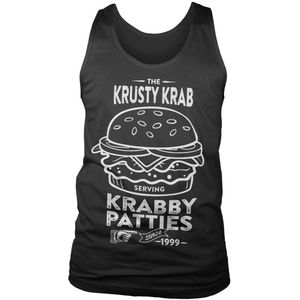 Spongebob The Krusty Krab Serving Krabby Patties Tank Top T-Shirt Black-S