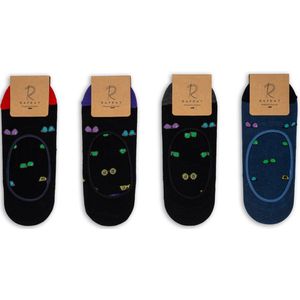 RAFRAY Socks Camouflage - Unisex Onzichtbare Sneaker Sokken - Liner Invisible Sokken - No Show Socks Premium Katoen - 4 paar - Maat 40-44