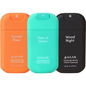 HAAN Hydrating Handspray - 30ml - 3-Pack - Navulbaar - Daily Moods Mix: Dew of Dawn, Sunset Fleur, Wood Night - 3x 30ml