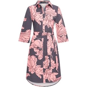 Travel Jurk Big Flower Print 2663 Dark Grey Rose
