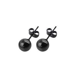 Zwarte Studs - Mannen - Vrouwen - Oorbellen – Ø 8mm - Heren Oorknoppen - Edelstaal