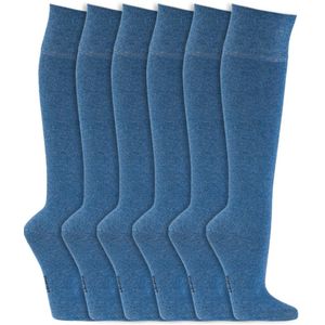 Kniekousen | Elastiek vrije boord | Kleur: Blauw | Maat: Diverse maten | 6 paar
