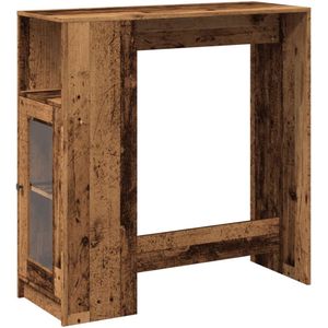 vidaXL Bartafel - Met Rekken - 101x40x103,5 cm - Houtkleur Bartafel - Houten Bartafel - Keukenbar - Lounge Bar - Opslagkast